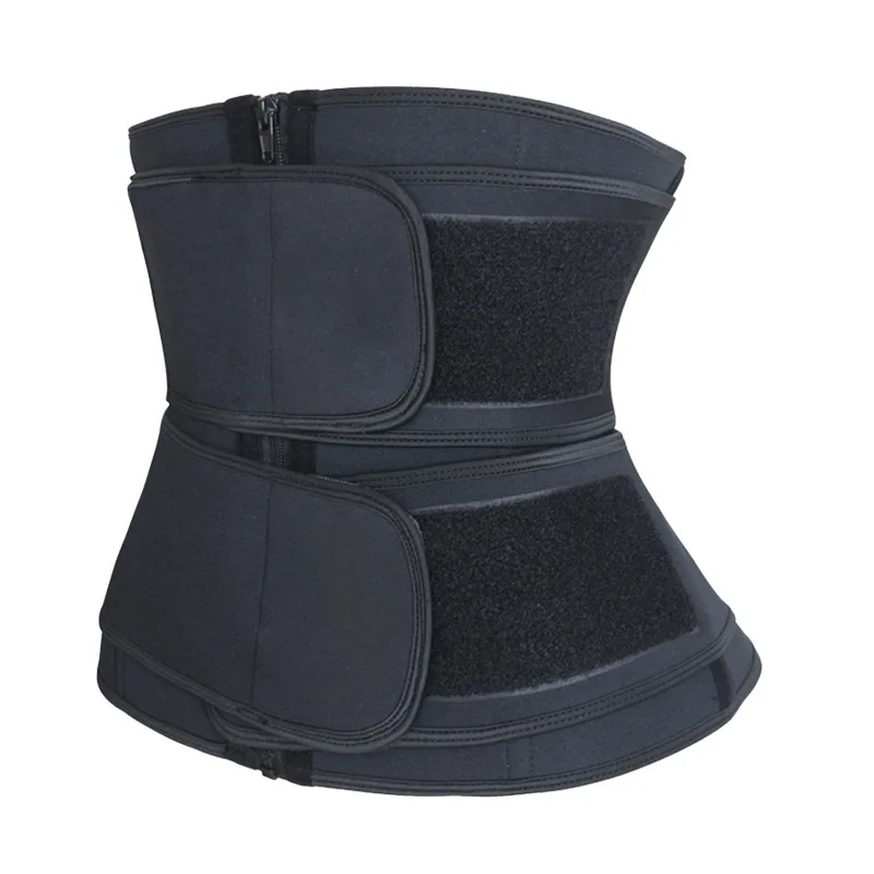 

Custom Logo Double Slimming Body Shaper Adjustable Hooks And Compression Belt Tummy Control Latex Waist Trainer Women