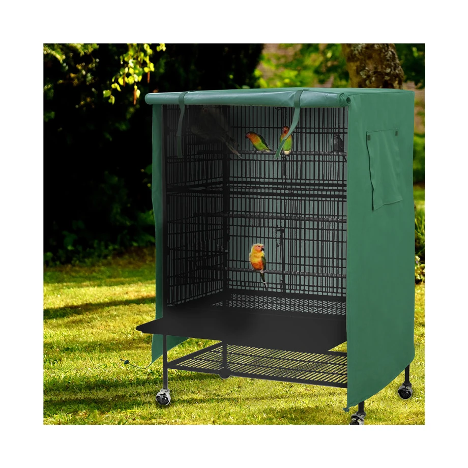 

Large Universal Breathable Pet Products Good Night 600d Oxford Protect Privacy Comfort Heavy Duty Bird Cage Cover, Green, black