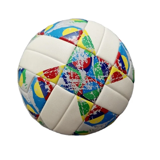 

Custom designs size 4 5 Five Official Match PU leather football soccer promotion ball, Red & green