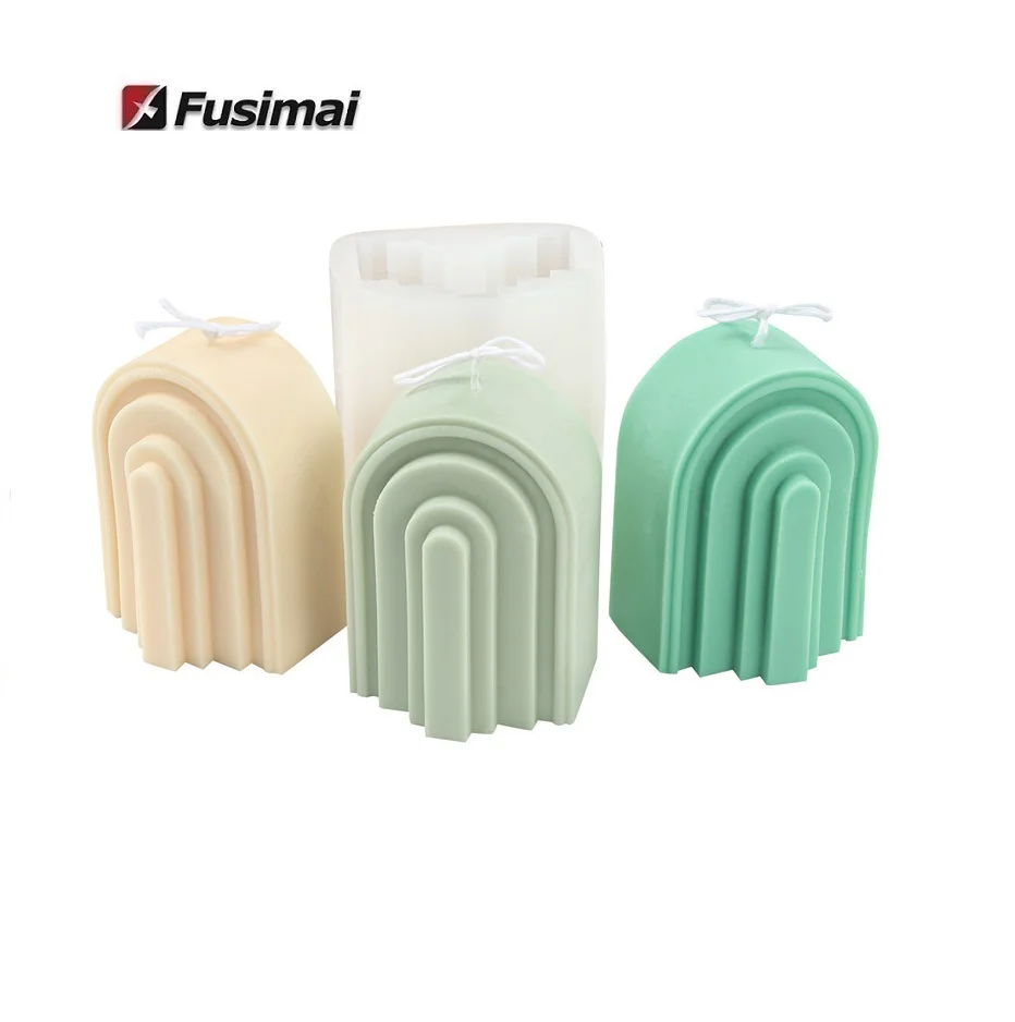 

Fusimai Concave-Convex Arch Rainbow Candle Mould U - Shaped Step Arch Silicone Candle Mold, Customized color