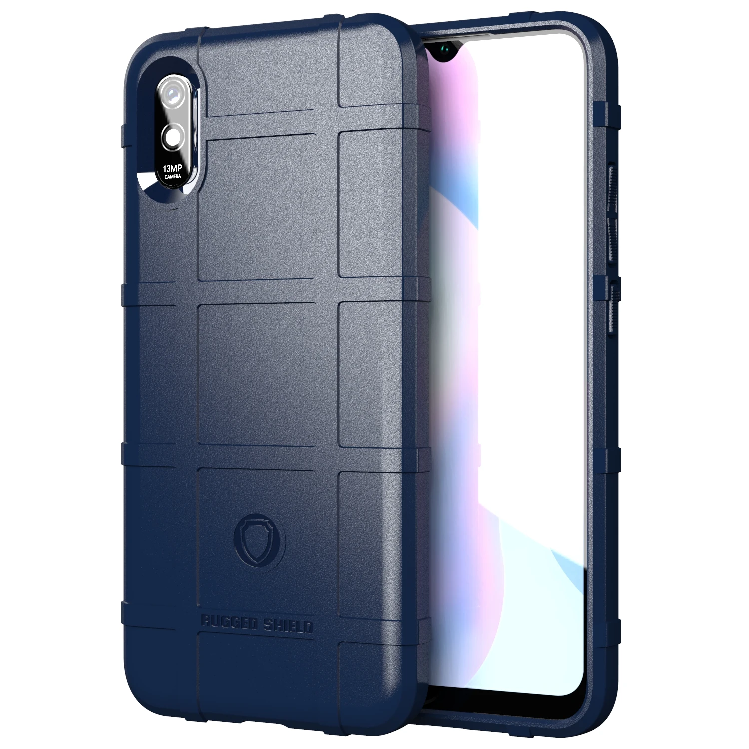 

Rugged Shockproof Shield Soft Rubber Armor Case Cover For XIAOMI RedMi 9A, As pictures