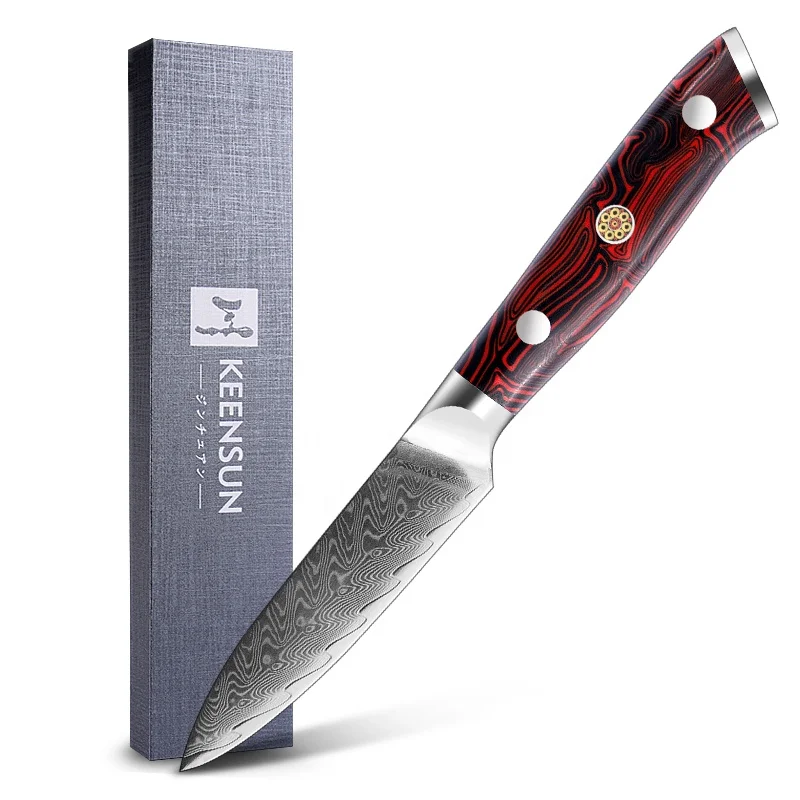 

Master Series Damascus Steel 3.5 Inch Utility Razor sharp Cutter 67 Layers Fruit Knives Paring Knives