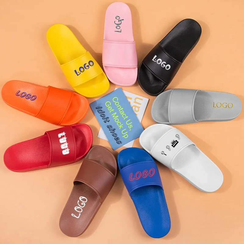 

Custom Slippers With Logo Slides For Women and Men Ladies Shower Indoor Sandals Soft House Quick Drying Men Slides Footwear