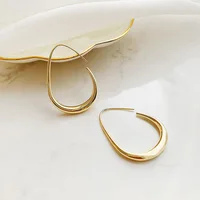 

Barlaycs 2020 Fashion Statement Bohemian Vintage Designer Waterdrop Big Circle Gold Plated Round Hoop Earrings Jewelry for Women