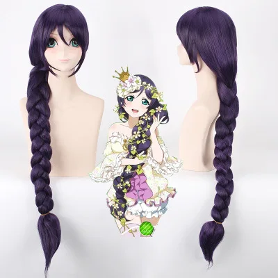 

Funtoninght Love Live cosplay wigs long synthetic braids wig Nozomi Tojo cosplay wigs for cosplay lovers, Pic showed