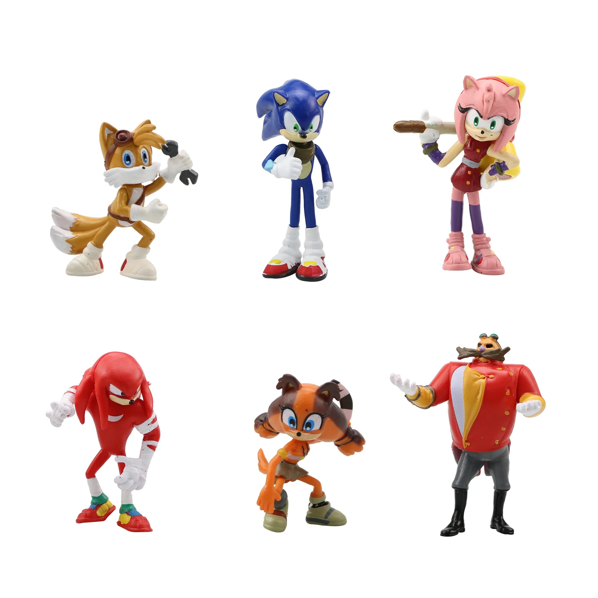 6pcs/set Sonic Action Figure Cartoons Cute Figure Toys Gifts Plastic ...