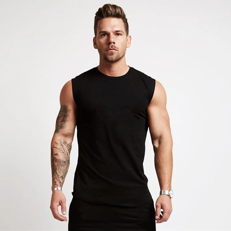 

BB844 Summer Men Cotton Vest Gym Men Sportswear Fitness Workout Top