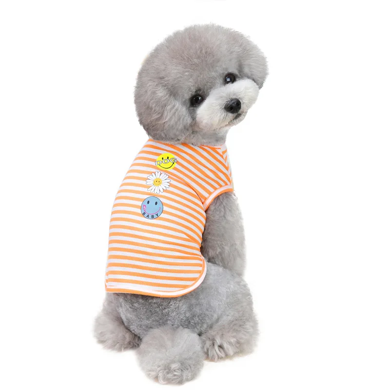 

Wholesale Cheap Pet Clothing High Quality Summer Dog Stripe Vest For Puppy Cat Pet Apparel, As picture
