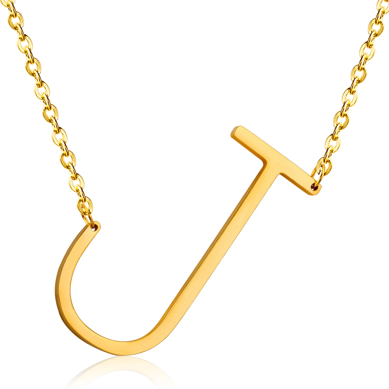 

2020 Fashion gold jewelry wholesale big letter alphabet pendants J pendants necklace