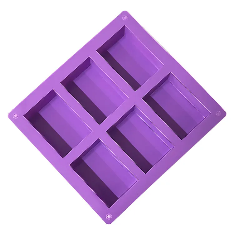 

Manufacture molded soap 6 Cavity square diy handmade soap making molds silicone custom logo, Custom color