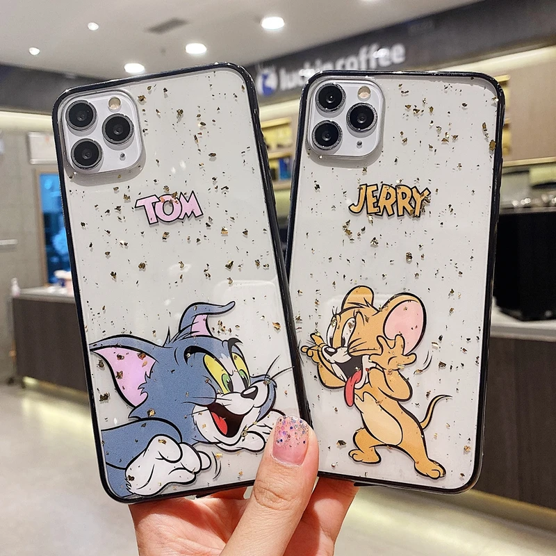 

IVANHOE Cat & Mouse Cartoon Case for iPhone 11 Pro Max X XR XS Transparent Soft TPU Cover for iPhone 6 6S Plus 7 8 plus Fundas