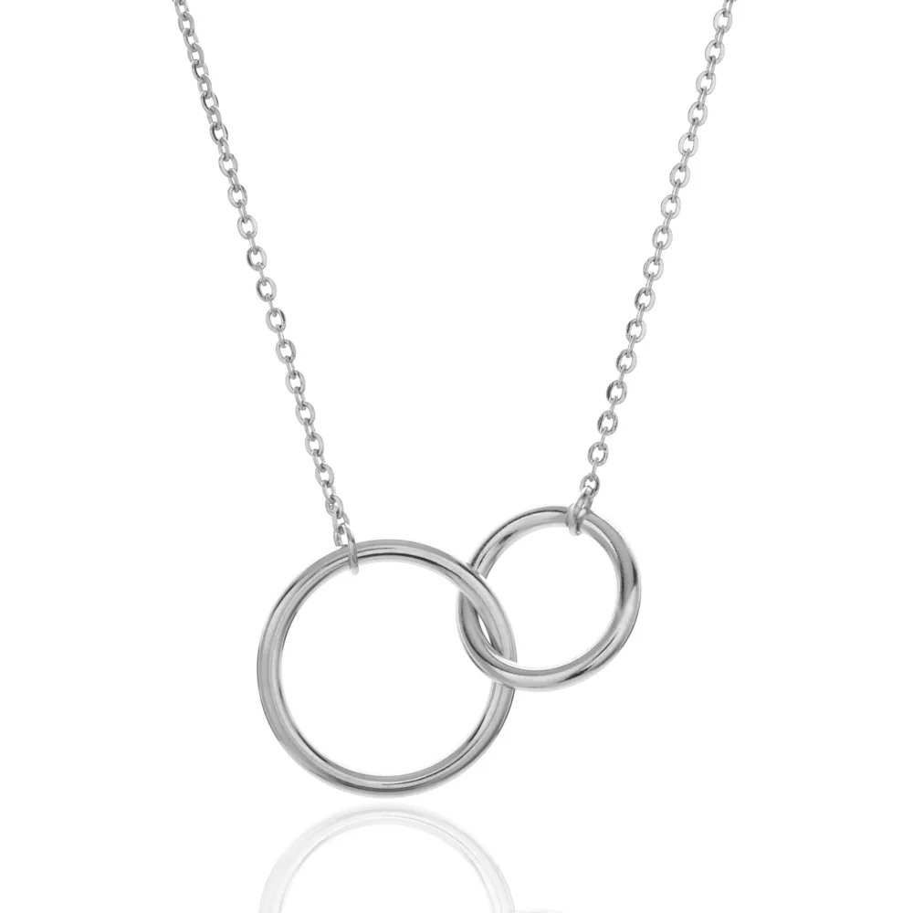 

2020 Ins Hot Stainless Steel Friends Chain Necklace Friendship Double Circles Pendant Necklace Mother and Daughter Necklace, Picture