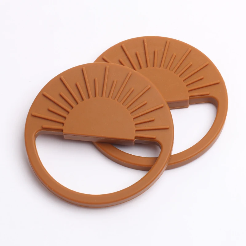 

2021 new product BPA Free sun shapes Food Grade Silicone baby teether ring toy, Customized