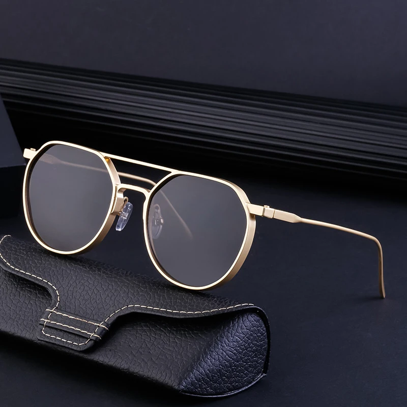 

1330 Retro Classic Luxury Brand Designer Sunglasses Men Custom Logo Vintage Round Metal Frames Man Sun Glasses 2024 Shades