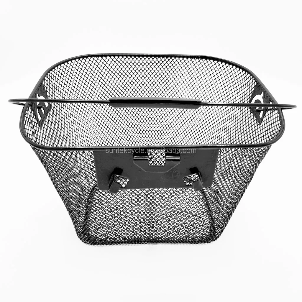 Hq201 Steel Mesh Quick Release Bike Basket Removable Quick Release Bicycle Front Rack Basket