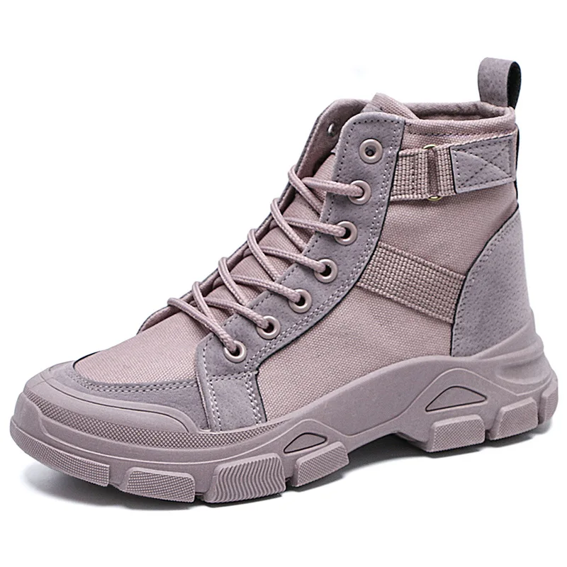 

Hot fashion new eye-catching student versatile short tube and high-top women ankle boots, Black, purple, beige, brown