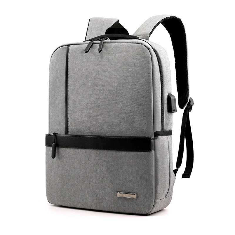 

New Products College Kids Student School Bag With Usb Charger Travel Laptop Computer mochila Waterproof Wear-resistant Backpack, Black/grey