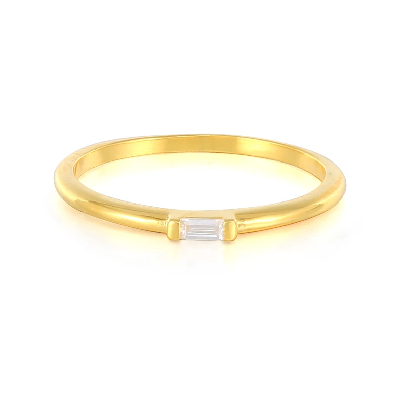 

s925 sterling silver fashion ins style simple single square diamond ladies wedding ring jewelry