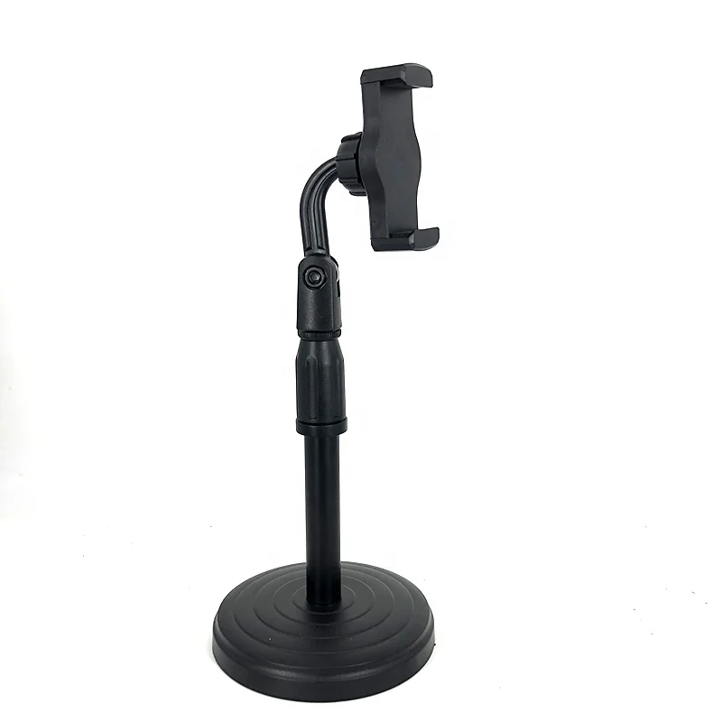 

Smartphone tripod desktop mobile phone stand three pole adjustable tablet computer bracket, Black