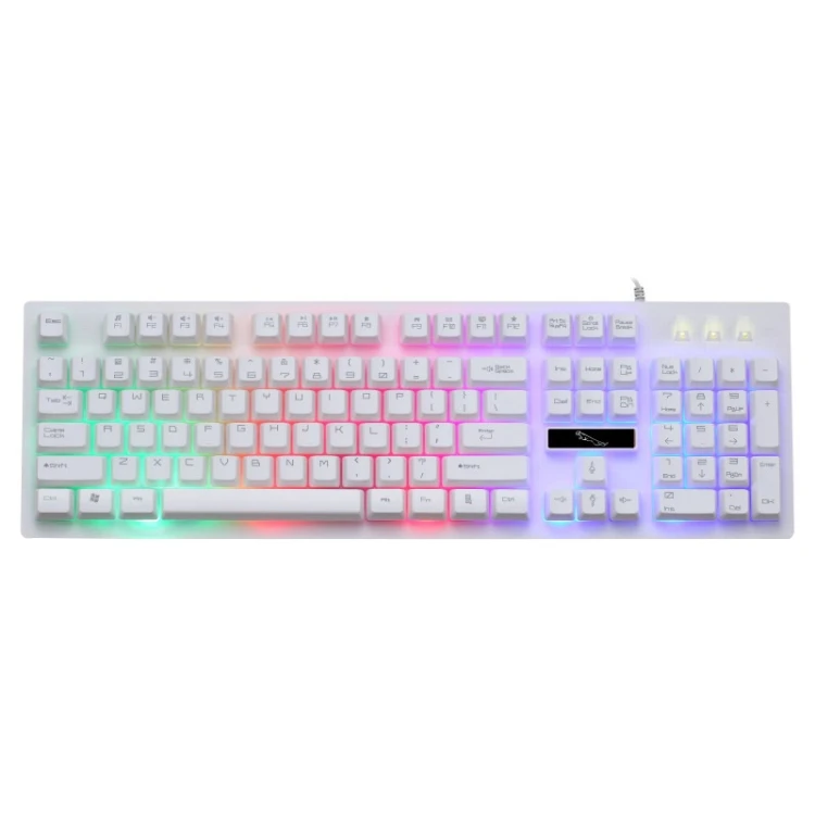 

Hot Selling White ZGB G20 104 Keys USB Wired Mechanical Feel RGB Backlight Computer Keyboard Gaming Keyboard White