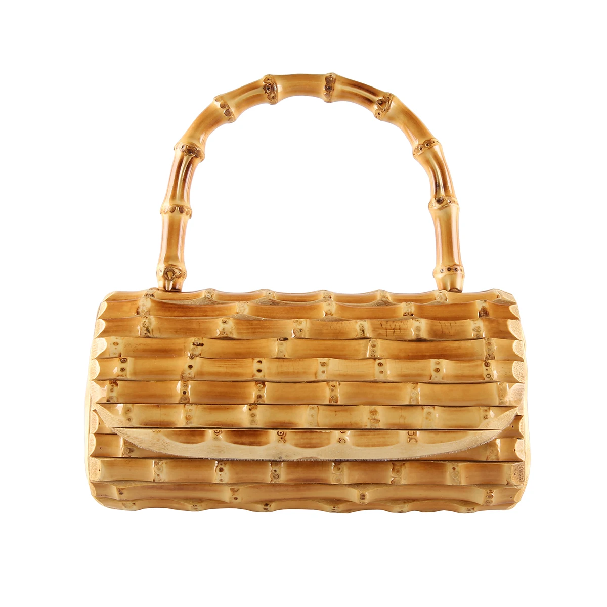 

Unique Handmade wood rattan bamboo root evening bag handbag