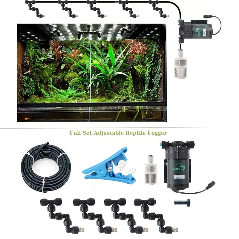 

Reptile Fogger Silent Pump Misting Spray System Kit Nebulizer for Plant Greenhouse Garden Irrigation