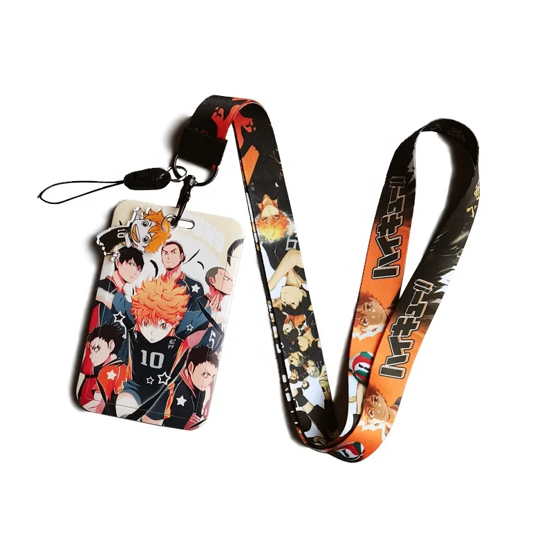 

Hot Anime Haikyuu Volleyball Cartoon Lanyard Card Cover For Shop Promotion Children Student Gift Bus Credit Card Holders