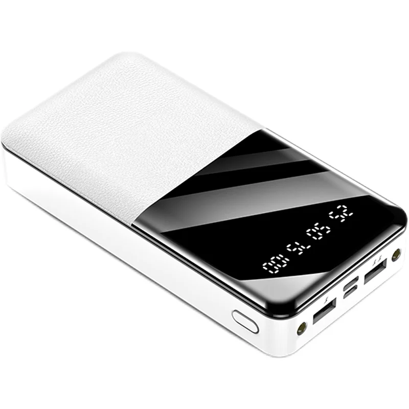 

Mobile phone Charger New High Capacity 30000mah Double input and double output Power Bank, Black+white