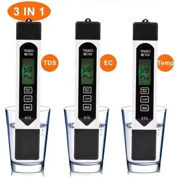 3 in 1 EC Meter TDS Detector with Red Light Alarm Function