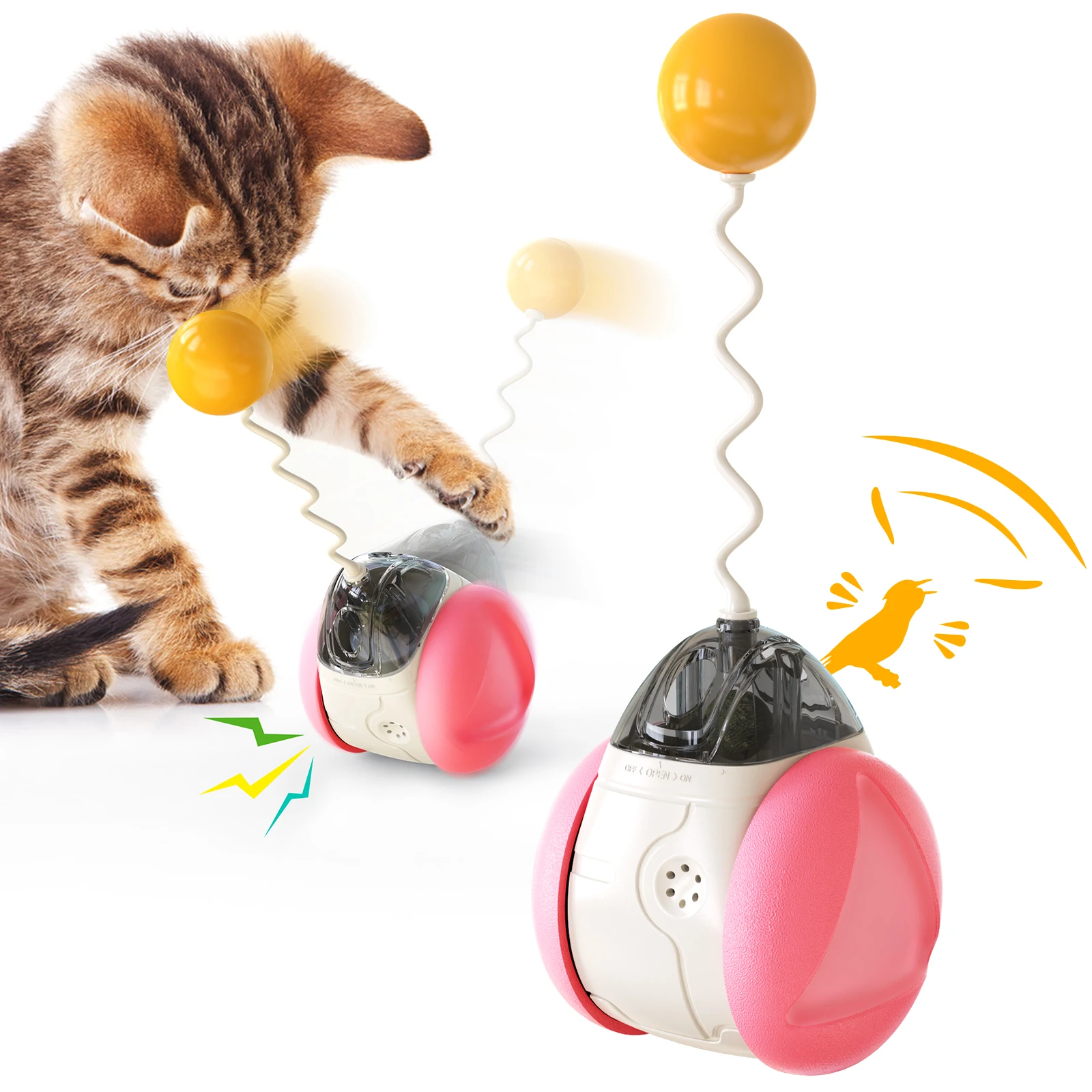 

cat Automatic voice tumbler Balance car catnip interactive teasing ball cat toy