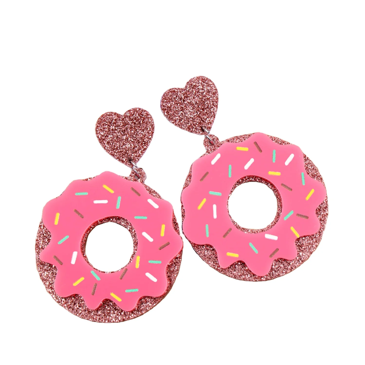 

ERS179ER1225 Donut Dangle Earrings Food Earrings Laser cut Acrylic Earrings