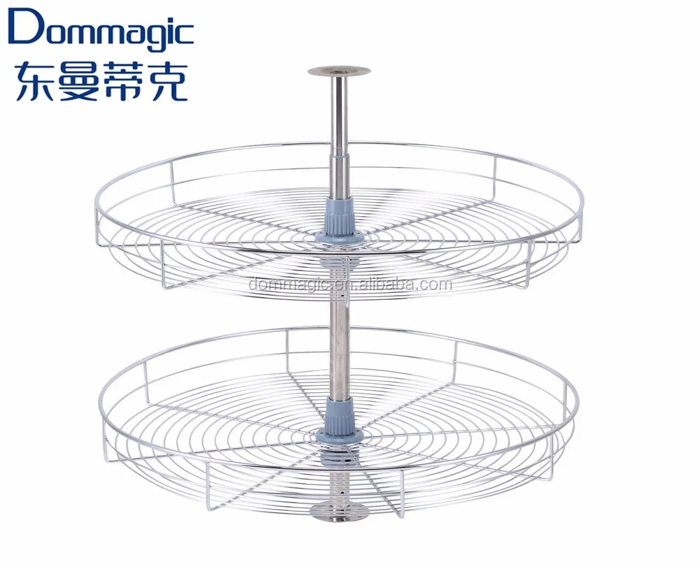 360 Revolving Basket Kitchen Storage Basket 360 Degree Revolve Wire Electroplating