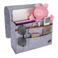 

Bed Caddy Storage Organizer Home Sofa Desk Felt Bedside Pocket with 3 Small Pockets