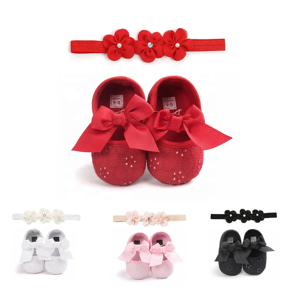 

INS Fashion Lace Little Girl Princess Infant Baby Dress Shoes with headbands