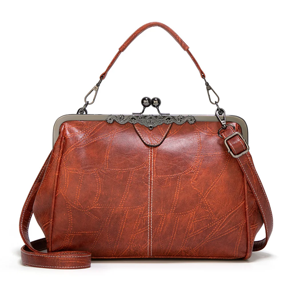 

Lady Vintage Bags Euramerican Retro Fashion Top Grade Bag Women Luxury Orange Handbag with Shoulder Strap