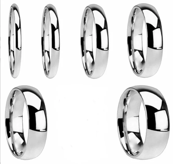 

4mm 8mm Gold stainless steel glossy ring for women and men custom