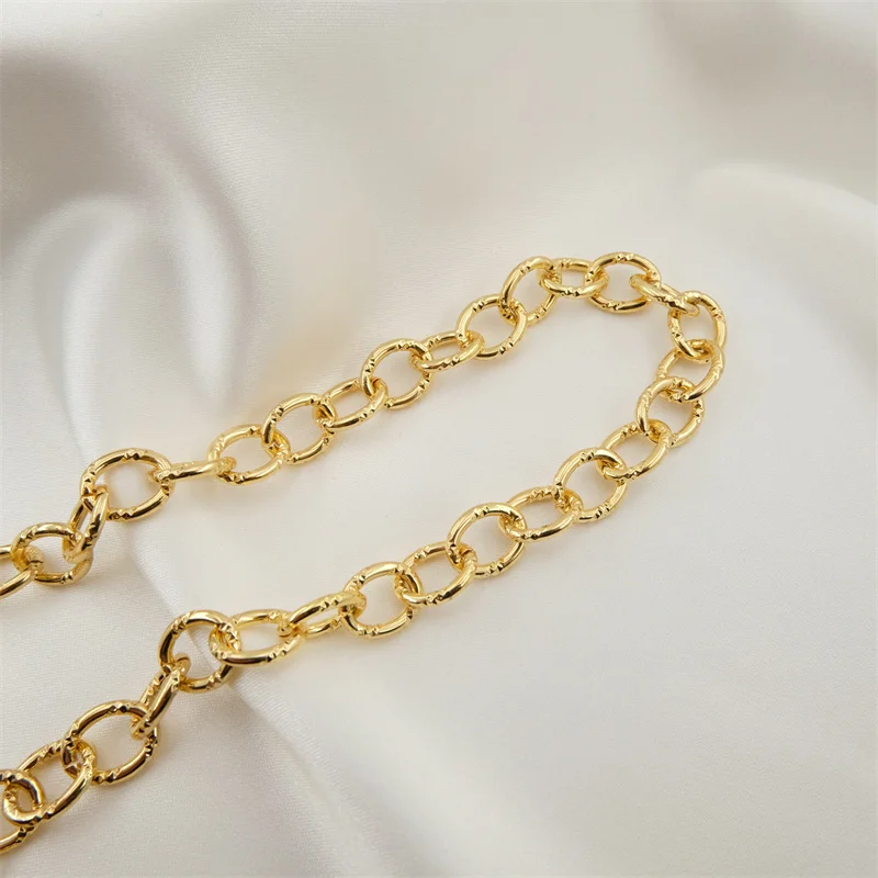 

cuban link 14k chain gold plated necklace chain 6mm 18k gold men's chain