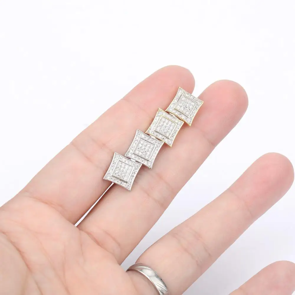

Bright Earrings Ice Cream Cubic Zirconia Earrings Men Hip-hop Jewelry Gifts to Friends