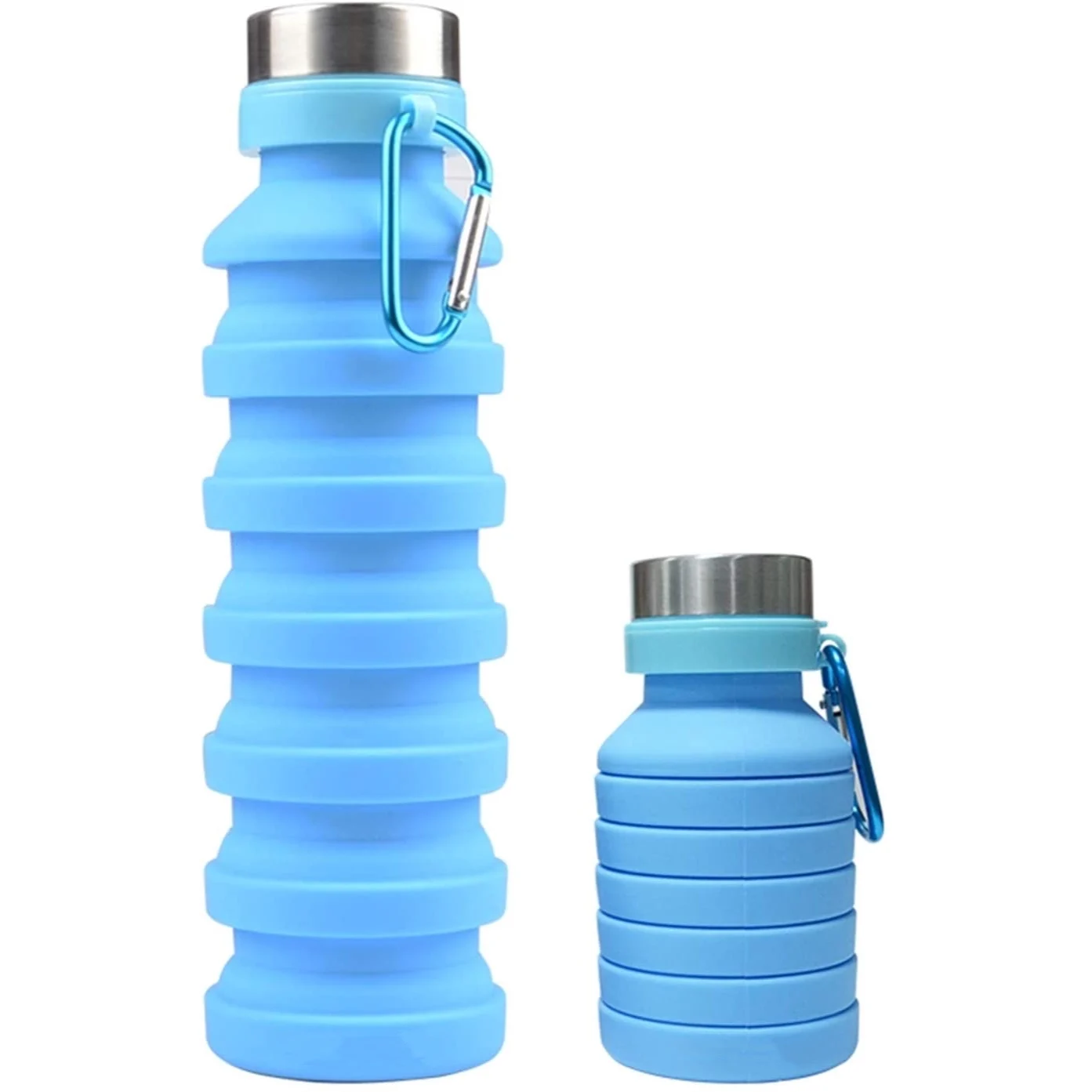 

550ML Collapsible Water Bottle Reuseable BPA Free Silicone Foldable Water Bottles for Travel Gym Camping Hiking