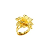 

AR7091904 Xuping 24k gold plated women gold ring jewelry flower design opening ring