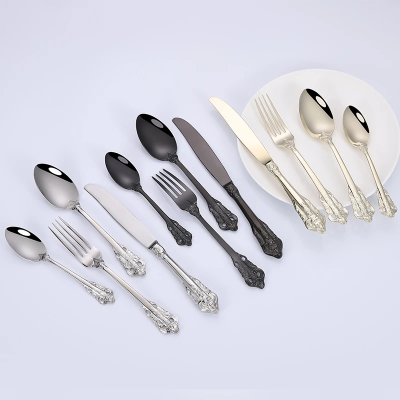 

Wholesale Factory Luxury Flatware Dinnerware Set Hot Sale 18/10 Cutlery/Spoon/Fork For Hotel Restaurant Home Wedding, Customized