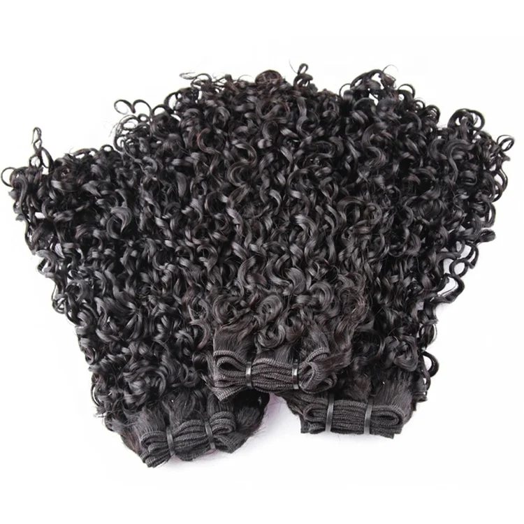 
12A Super Double Drawn Funmi Hair Bundle Virgin Cuticle Aligned Hair Vendor Brazilian Pixie Curl Wholesale Human Hair Extension 