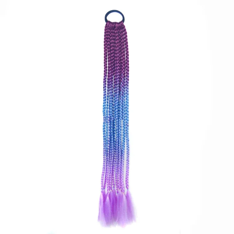 

Wholesale Synthetic Children's ponytail long colored pigtails Color braid