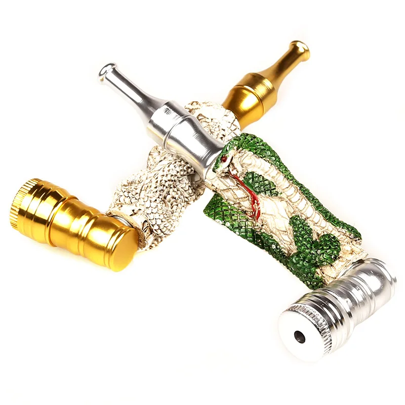 

12cm Cobra Metal pipe resin aluminium European and American Smoking Set Animal Pattern Small Pipes Smokings Sets bongs, Mix color