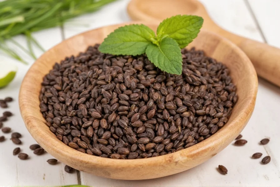 Close-up of anise seeds showing their distinctive oval shape and grayish-brown color