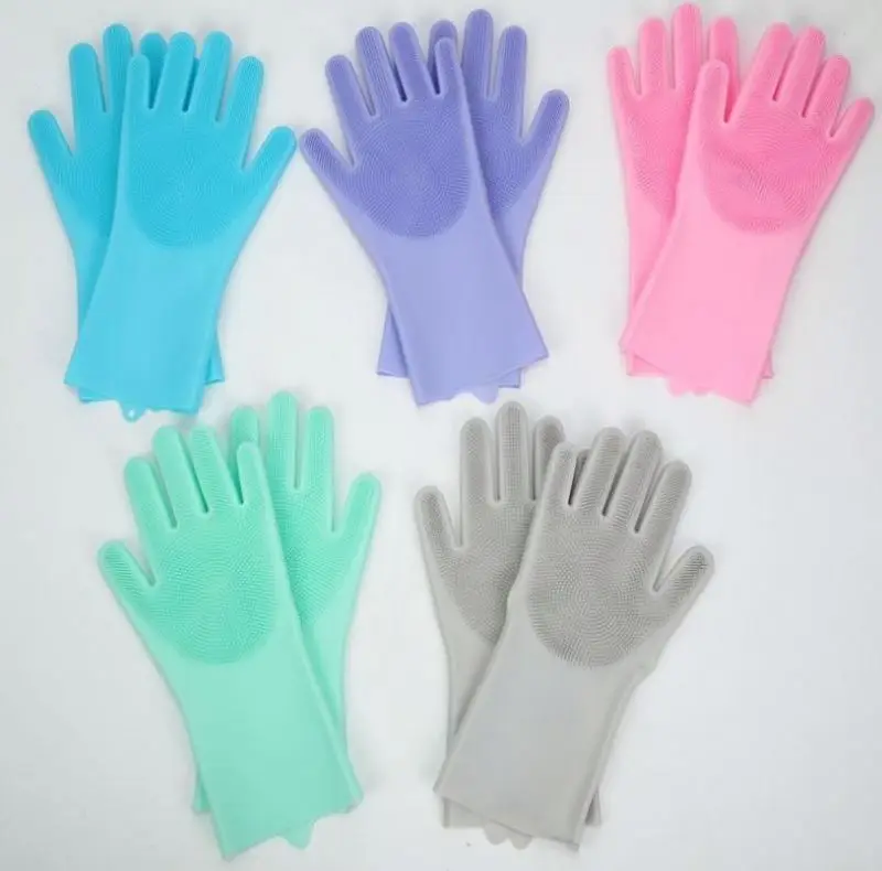 

Hot Sale Non-stick Reusable Kitchen Silicone Dishwashing Gloves