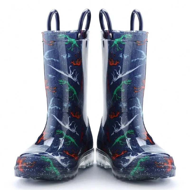 

Factory Sale Easy-on handle PVC Light Up Fancy Children Rain Boots, As picture/oem