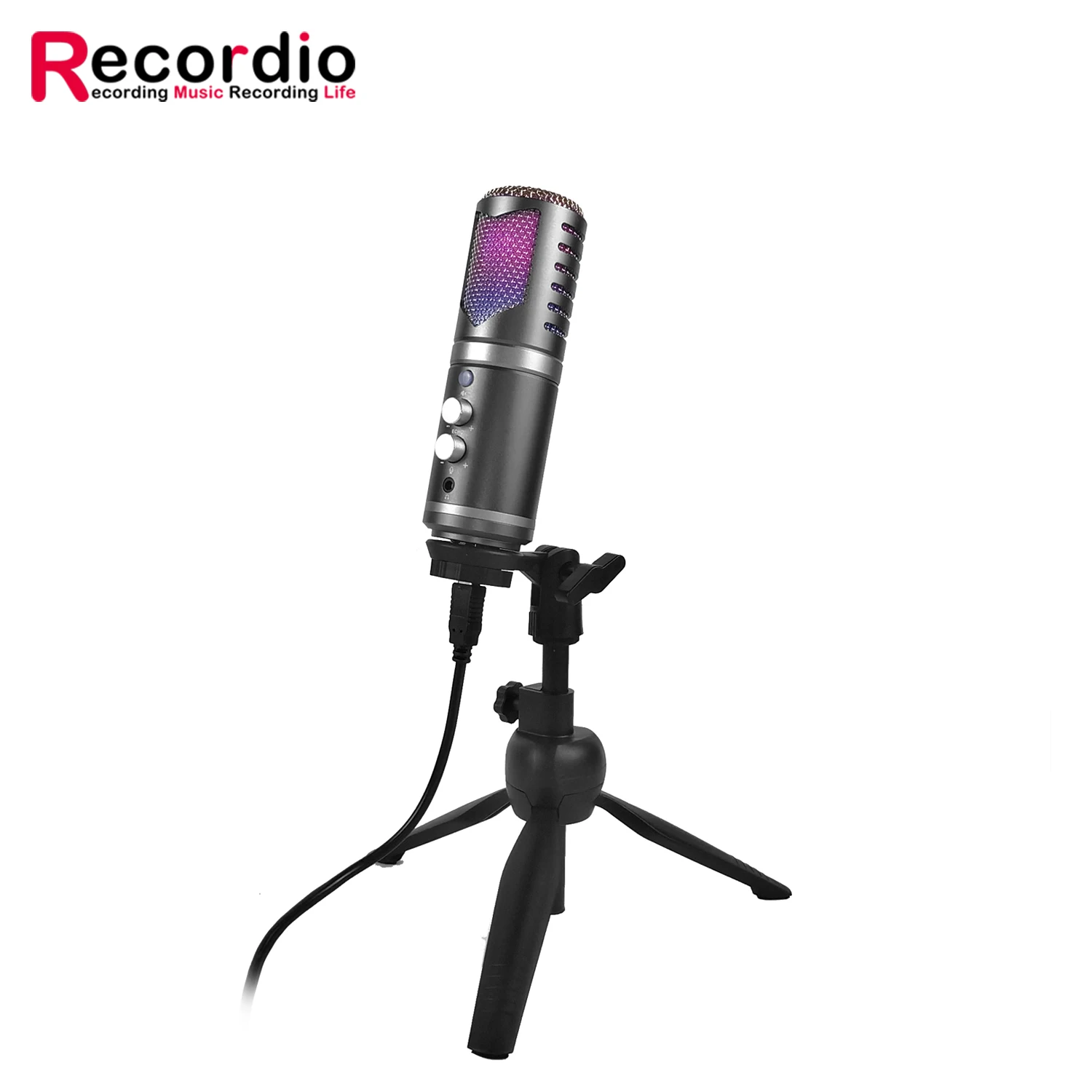 

GAM-09 Condenser Microphone with RGB Smart Noise Cancelling Live USB Microphone for Computer and Mobile Games