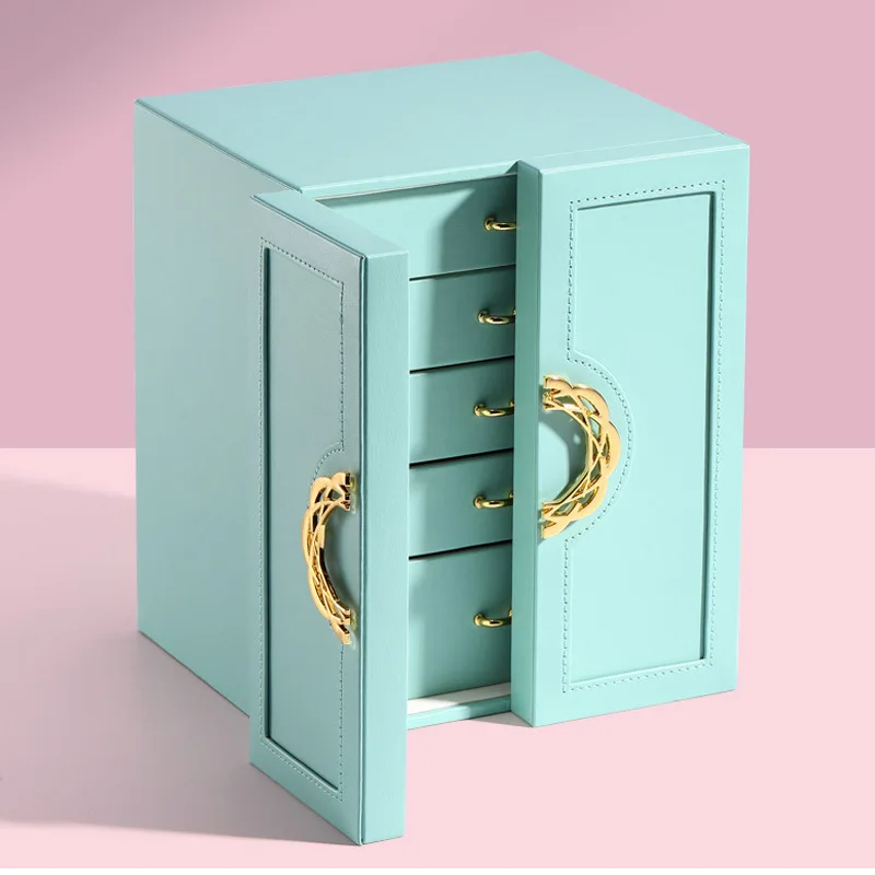 

Pink leather jewelry box storage box/ring storage box, Same as pictures or customized