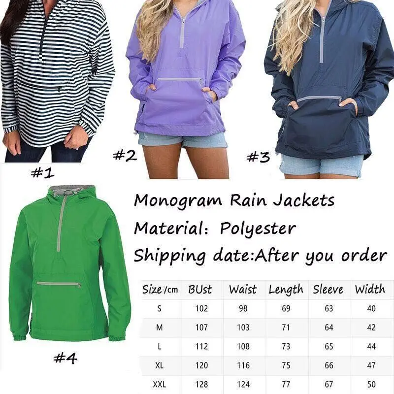 

Fashionable Waterproof Jackets Solid Color Women Raincoat